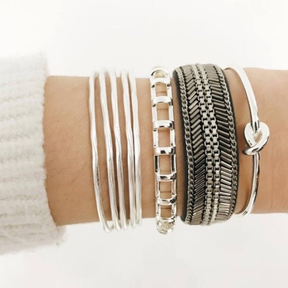 :: Stella & Dot⚔️SILVER Cage Cuff Bracelet Stella - Picture 3 of 8